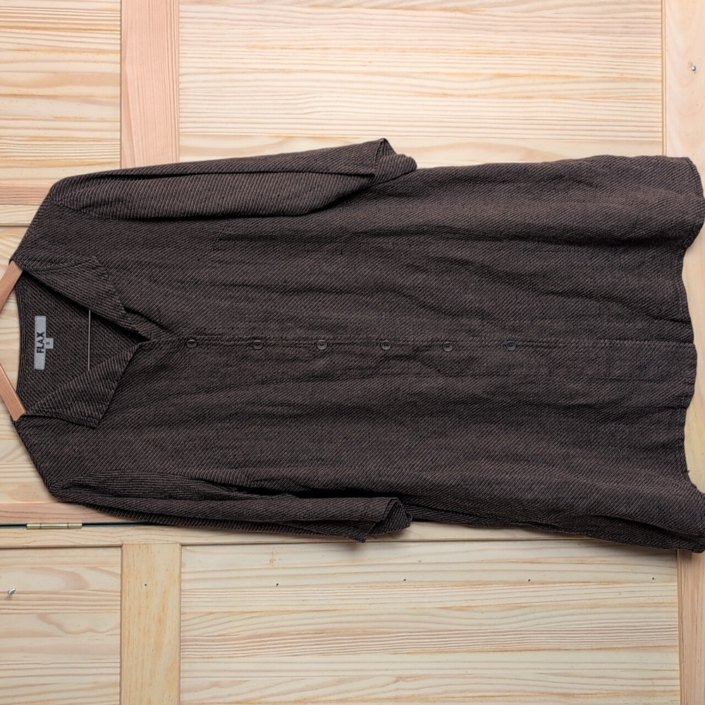 Flax Textured Brown Midi Dress